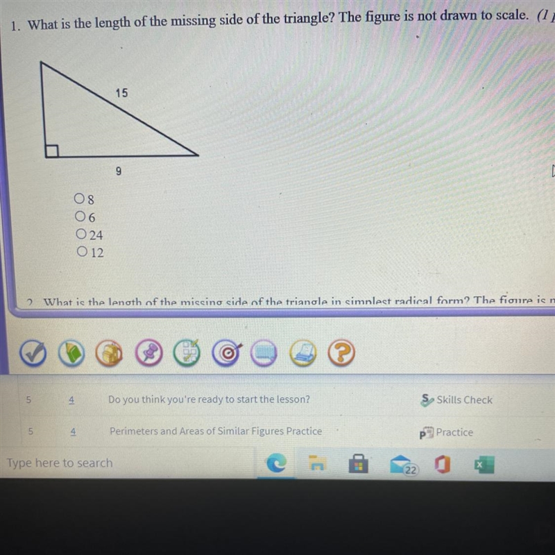 What is the length of the missing side of the triangle? The figure is not drawn to-example-1