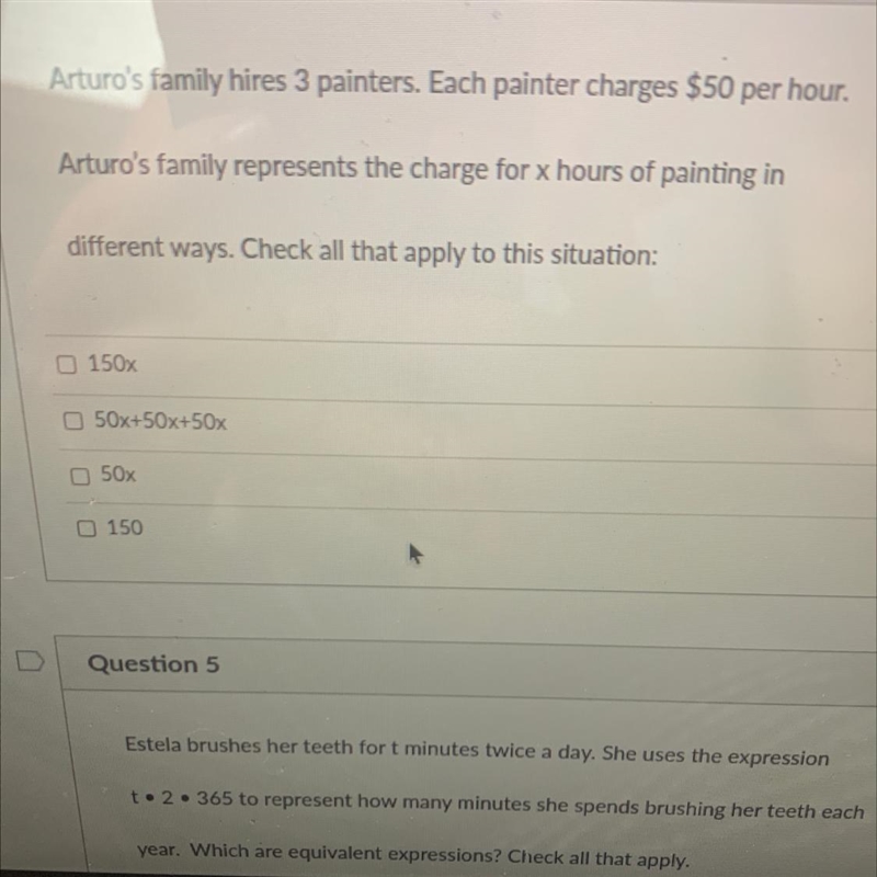 Arturo's family hires 3 painters. Each painter charges $50 per hour. Arturo's family-example-1