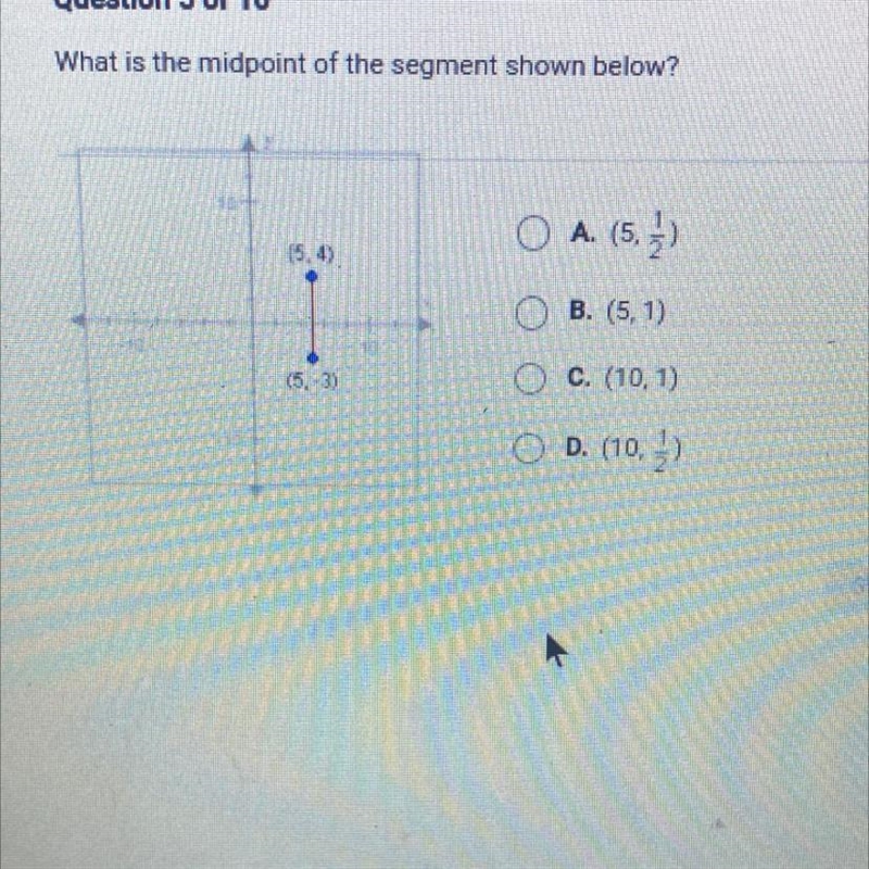 What is the midpoint of the segment below-example-1