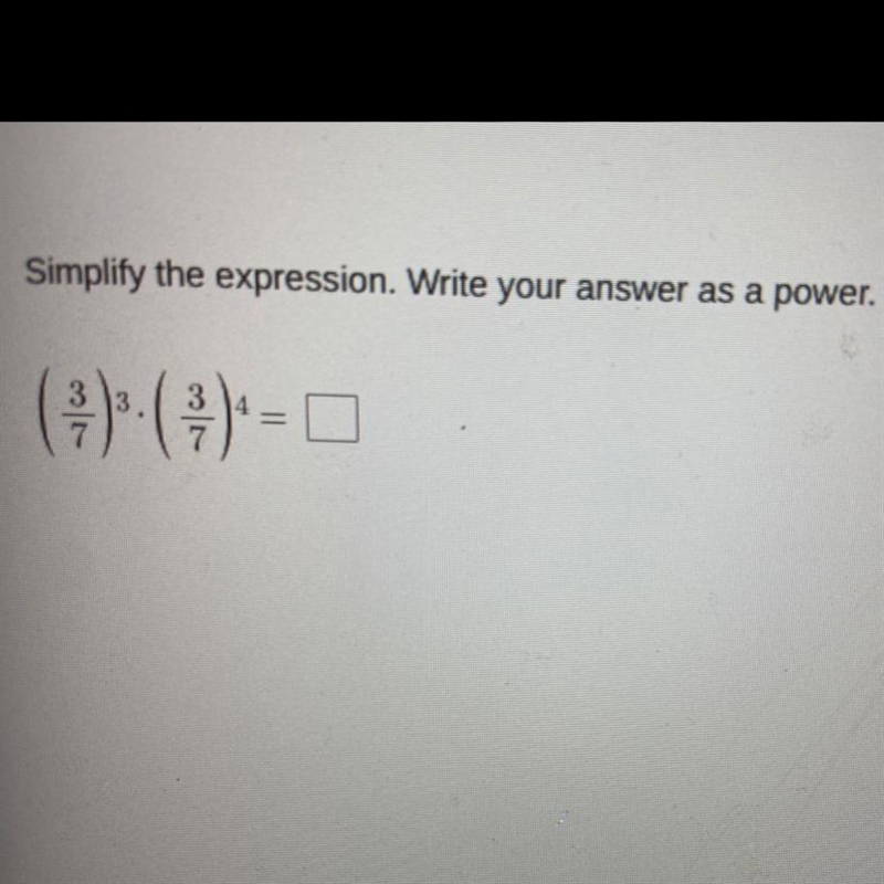 Simplify the expression. Write your answer as a power.-example-1