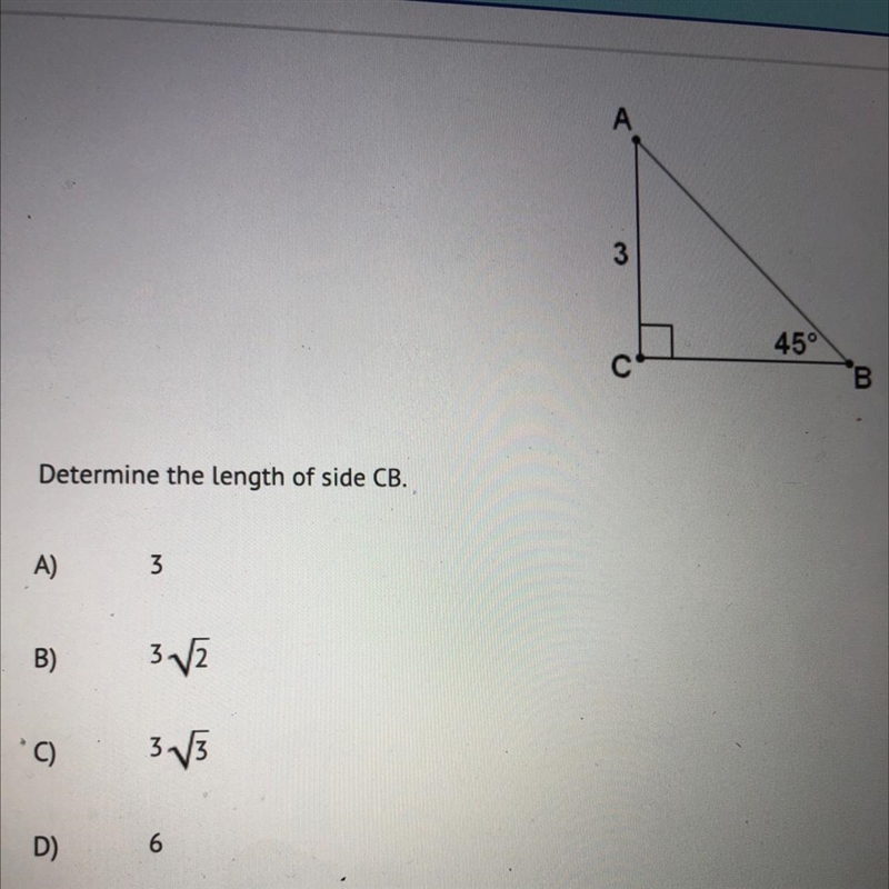 HELP!! Determine the length of side CB.-example-1