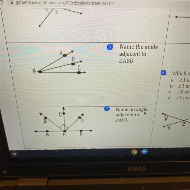 Name the angle adjacent to-example-1