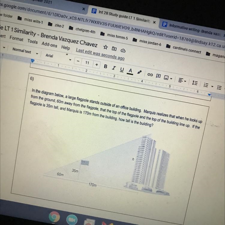 LT1 10th grade level. How tall I’d the building?-example-1