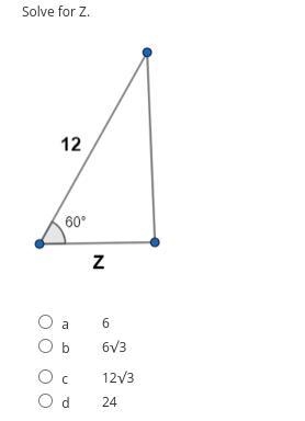 Solve for Z (This should be another easy question, + there are answers you can choose-example-1