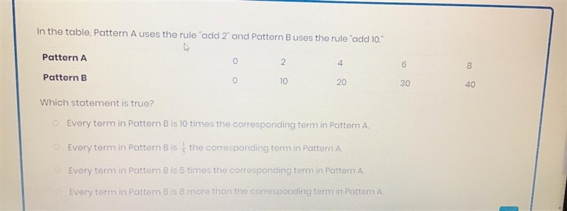 In table, Pattern A use the full "add 2" and Pattern B uses the rule &quot-example-1