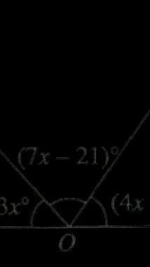 . Given that AOC is a straight line, find the value of  x  in the following figure-example-1