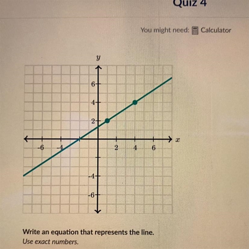 1st point: (1,2) 2nd point: (4,4)-example-1