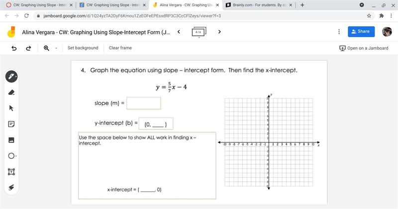 Help me pls. Graphing Using Slope. Look at the pictures-example-1