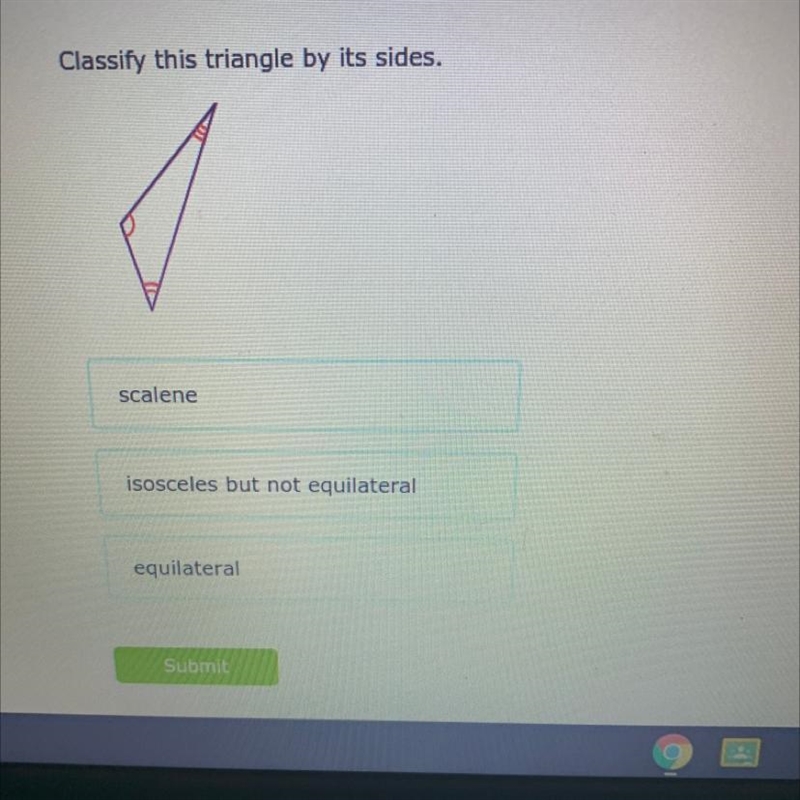 Classify this triangle by its sides?-example-1