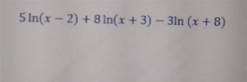 Expressed as a single logarithm. you do not need to expand the polynomials​-example-1