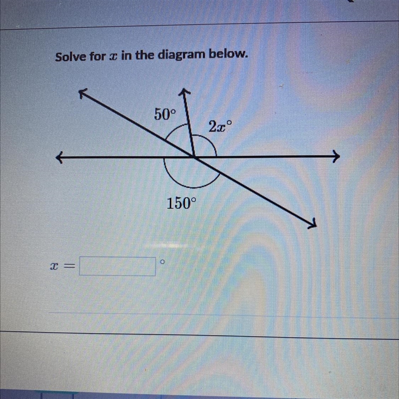 Solve for x in the diagram below. Help asap pls!!-example-1