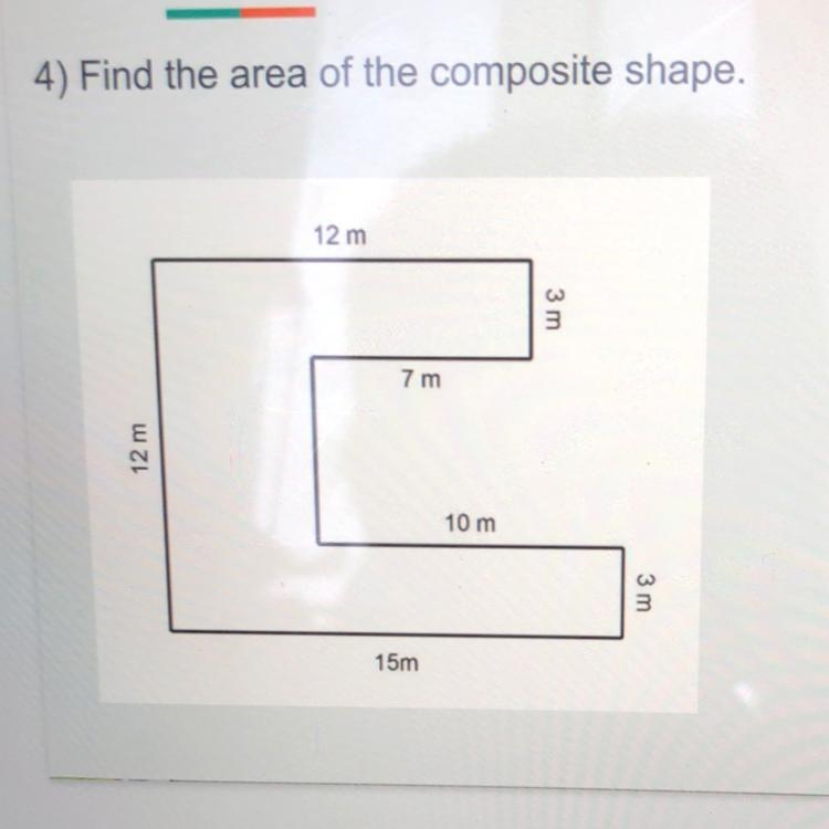 Find the area if the composite shape-example-1