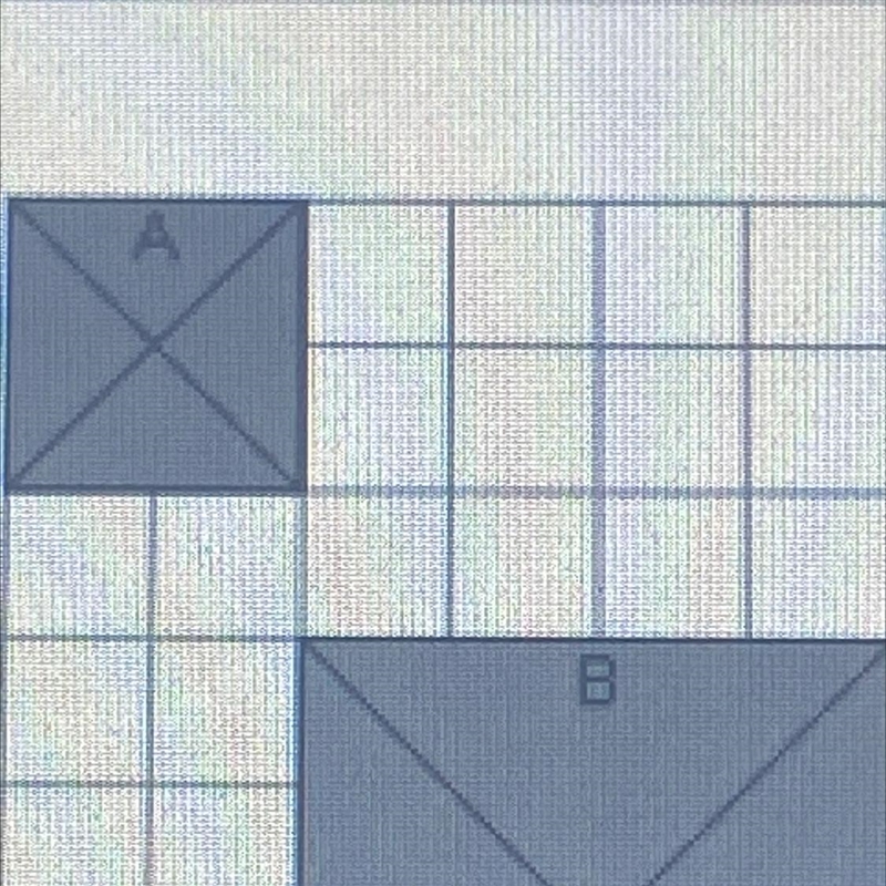 Each box on this grid represents one square inch. Roger cut out a quilt block pattern-example-1