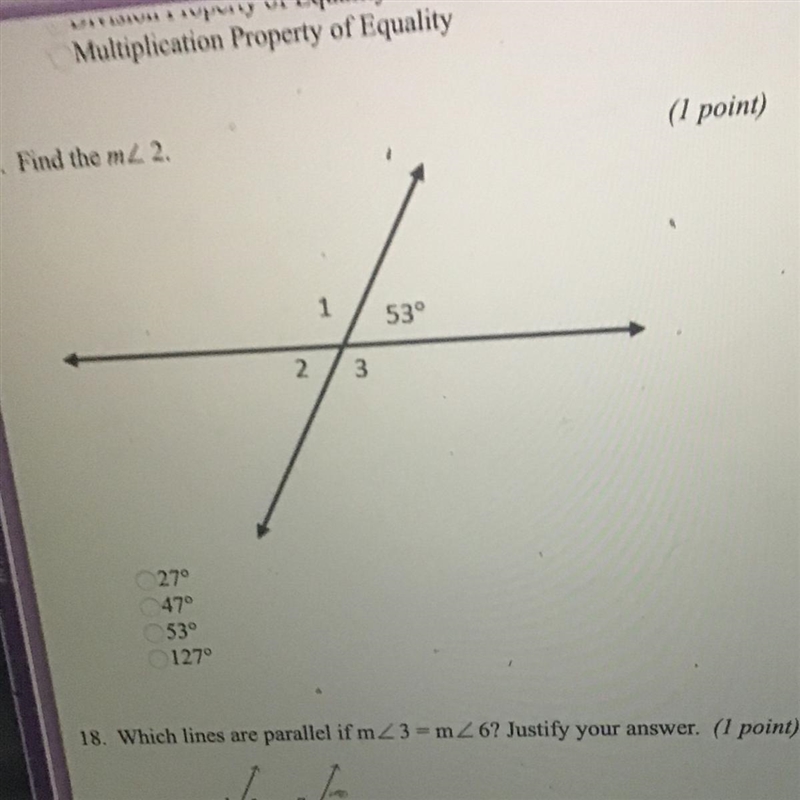 Easy need help fast!!! Find the m2 2. 27° 47 53° 127-example-1