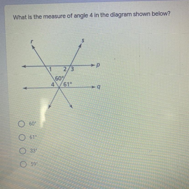 What is the measure of angle 4 in the diagram shown below?-example-1