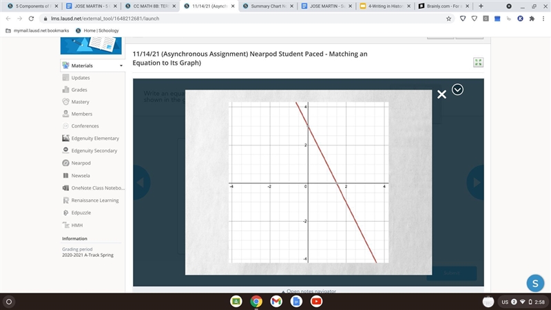 Write an equation, waths the equation for thise graph.-example-1