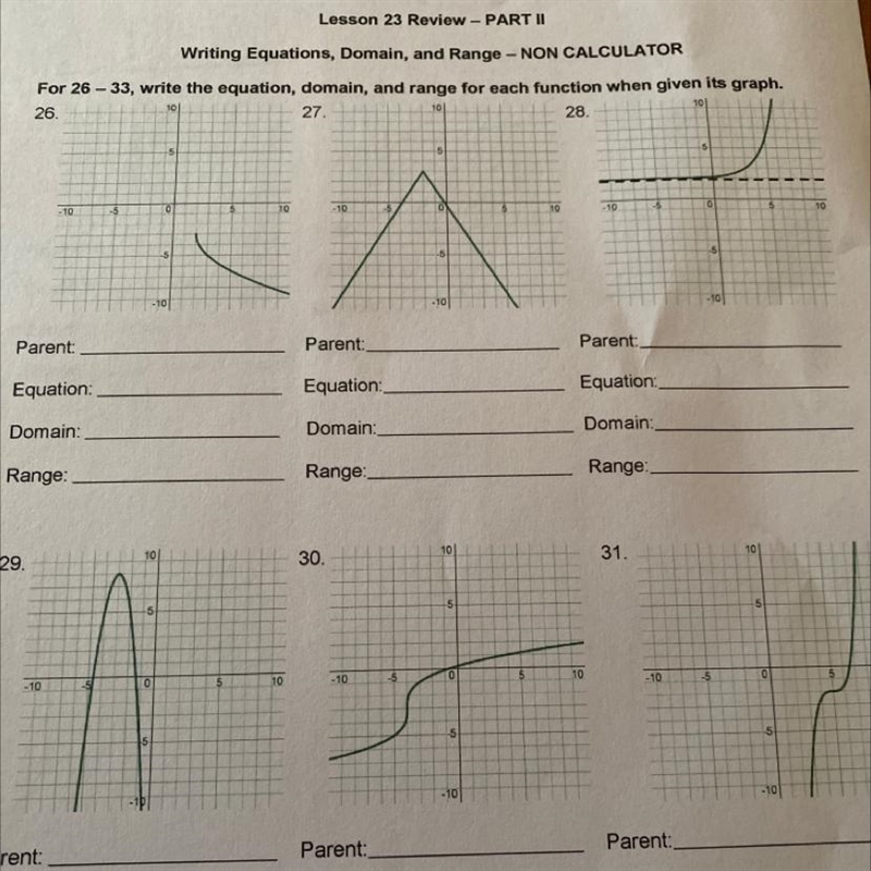 Please write the domain, range, equation and parent function-example-1