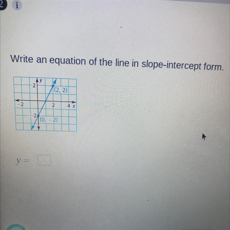 Write an equation of the line in slope-intercept form.-example-1