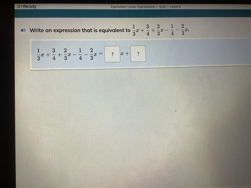 1/3x plus 3/4 plus 2/3x -1/4-2/3x please help :(-example-1