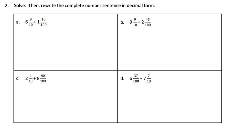 Solve. Then, rewrite the complete number sentence in decimal form-example-1