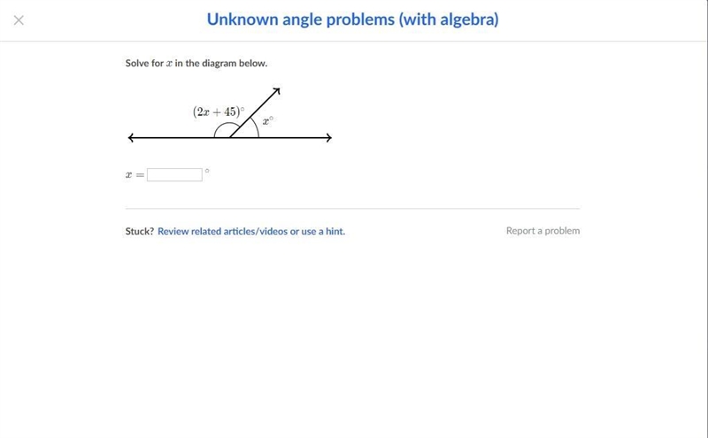 Solve for x in the diagram below.-example-1