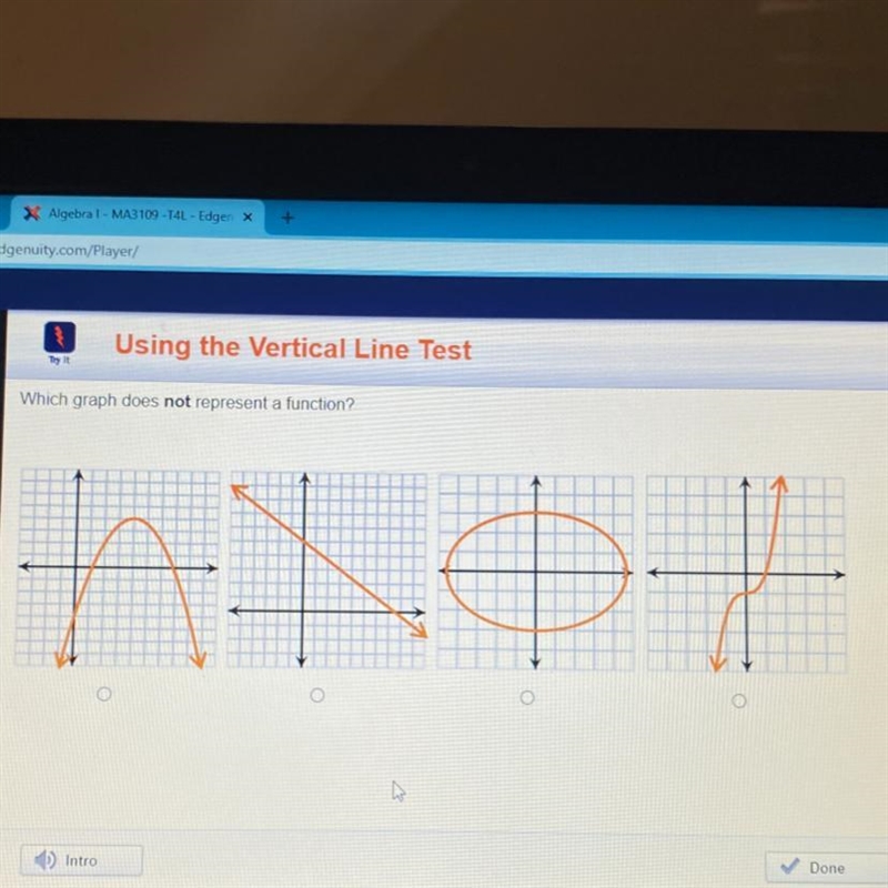 Which graph does not represent a function?-example-1