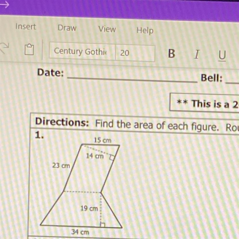 Find the area of the shape-example-1