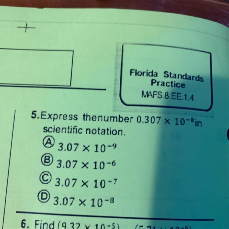 Help me please Express the number 0.307 x 10-Pin scientific notation.-example-1