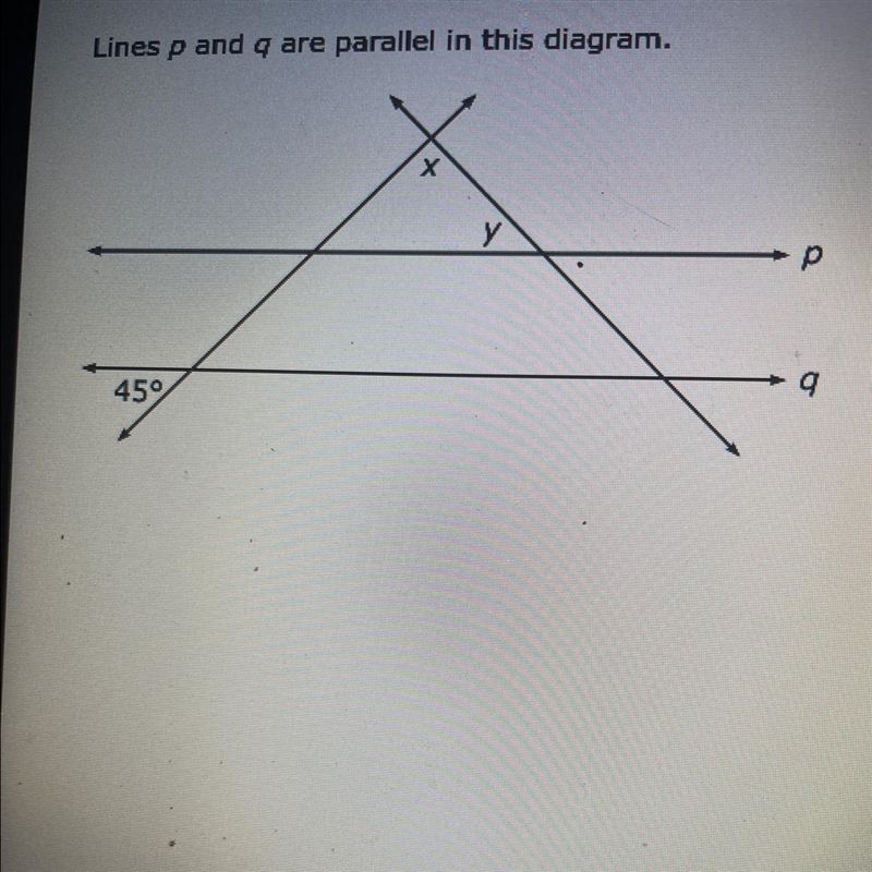 Lines p and q are parallel in this diagram. What is the sum of the degree measures-example-1