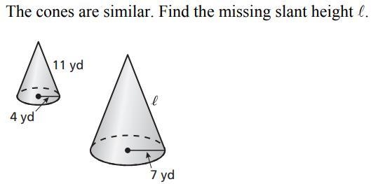 Find the missing slant height-example-1