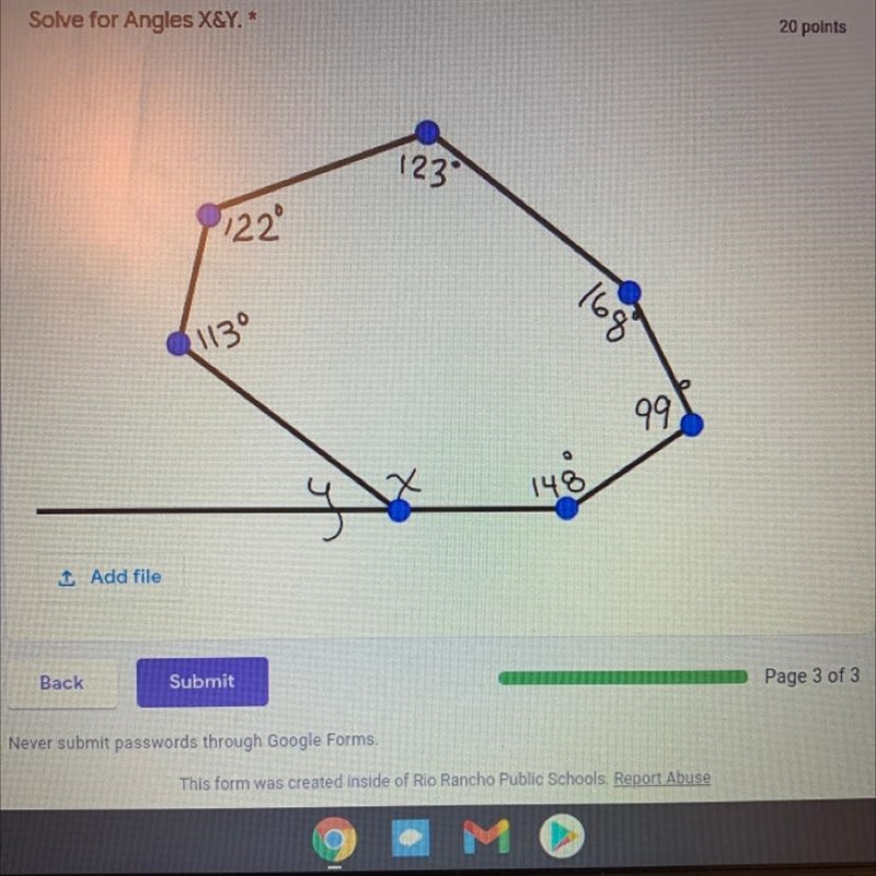 Solve for the angles x and y I really really need help this is for a big test-example-1