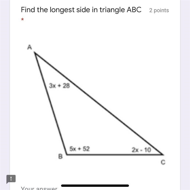 Please help me find the longest side in triangle ABC-example-1