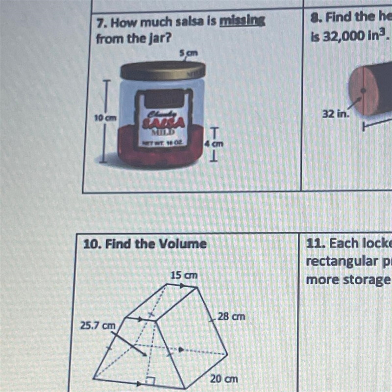 How much salsa is missing from the jar? Number 7 please-example-1