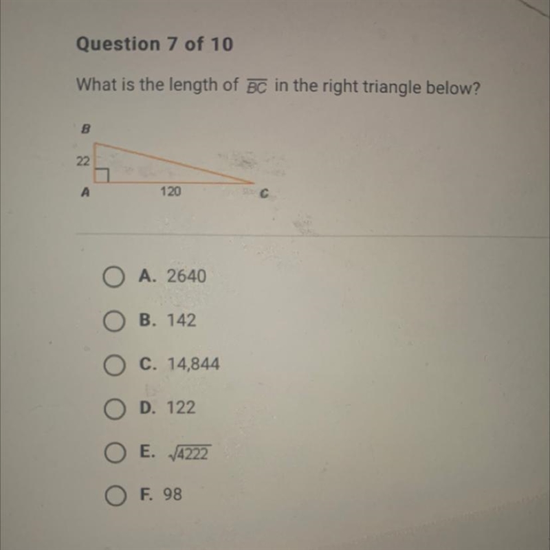 What is the length of BC in the right triangle below? PLEASE HELP-example-1