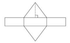 The net of a triangular prism is shown. Use the ruler provided to measure the dimensions-example-1