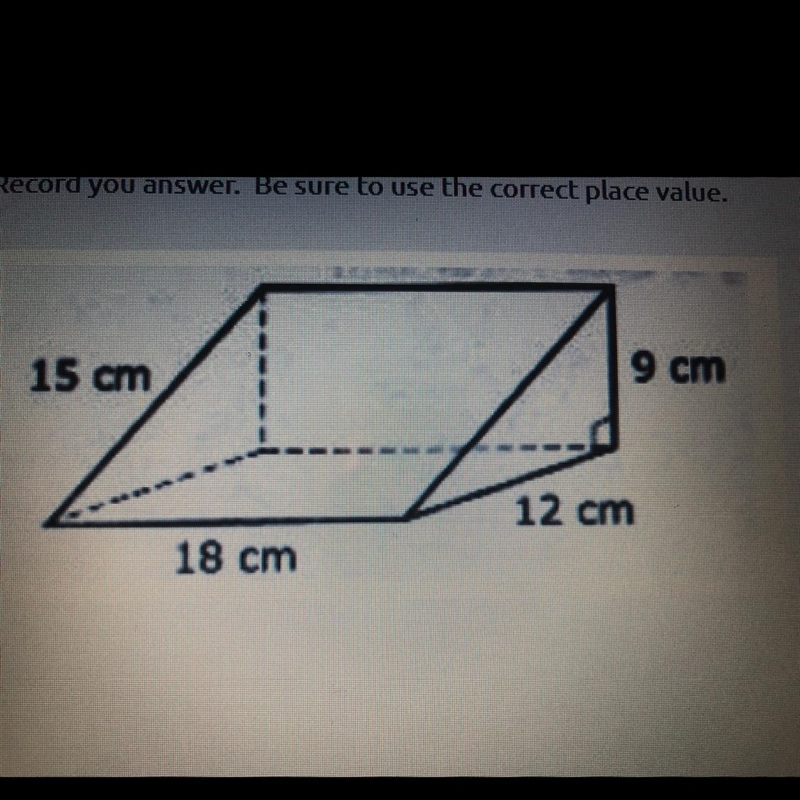 15. A door wedge is shaped like a triangular prism. The wedge is filled with sand-example-1