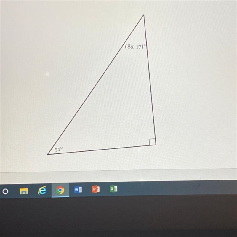 The measure of the angles of a triangle are shown in the figure below solve for X-example-1