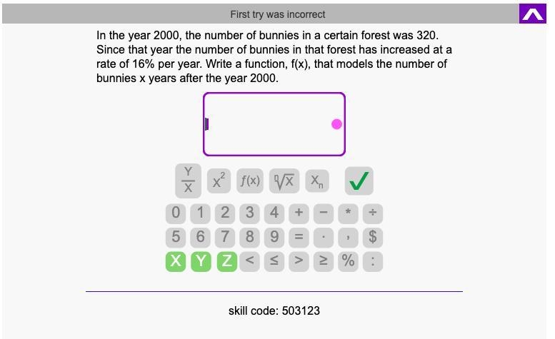 In the year 2000, the number of bunnies in a certain forest was 320. Since that year-example-1