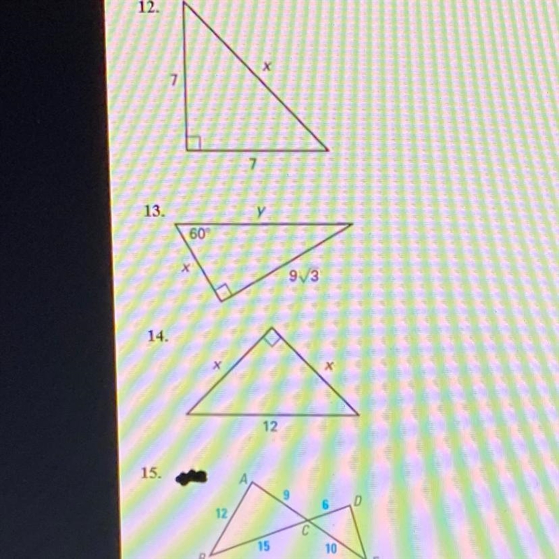 Find the value(s) of the variable(s). Write your answer(s) in simplest radical form-example-1