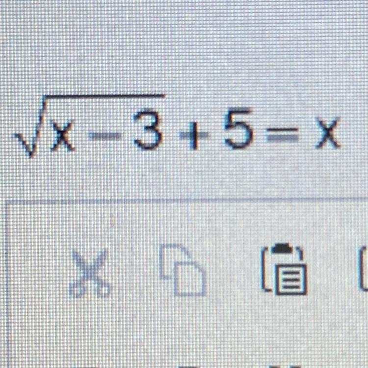 √x-3+5=x solve for x-example-1