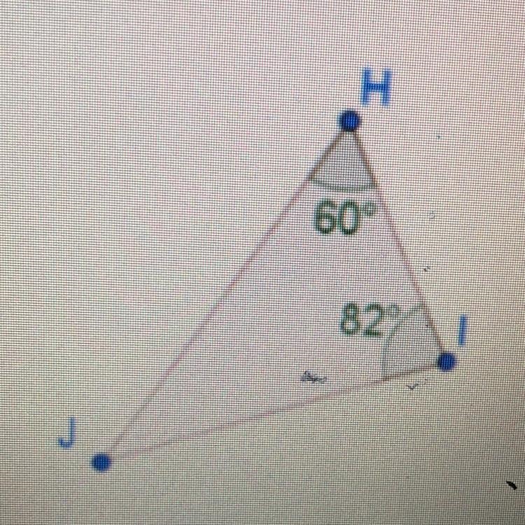 What is the measure of the missing angle? * H 60° 82%-example-1