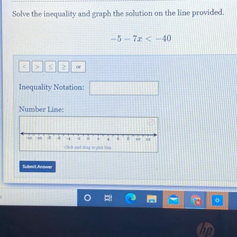 YALLLL PLZ HELP ASAP TY Solve the inequality and graph the solution on the line provided-example-1