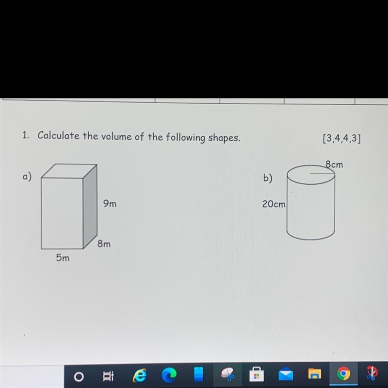 Someone please help me calculate the volume of these shapes-example-1