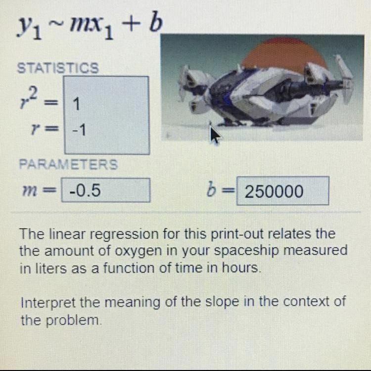 PLEASE HELP ITS DUE BY MIDNIGHT I HAVE LIKE 30 MINS!!! The linear regression for this-example-1