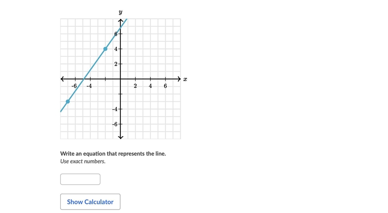 Write an equation that represents the line.-example-1