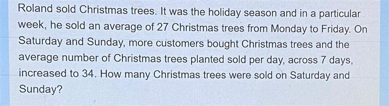 How many Christmas trees were sold on sat and sunday?-example-1