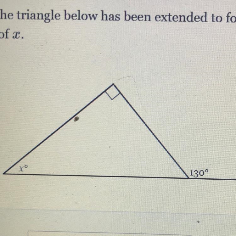 70 130° find value of x.-example-1