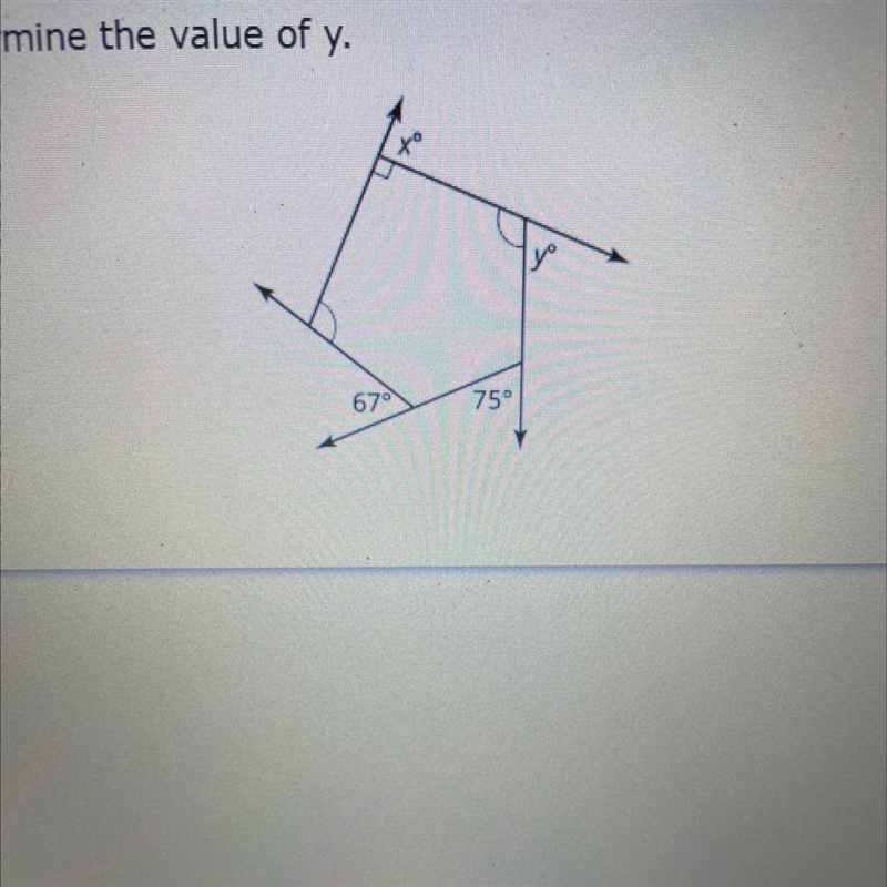 Consider the polygon shown. Determine the value of y. 67 75-example-1