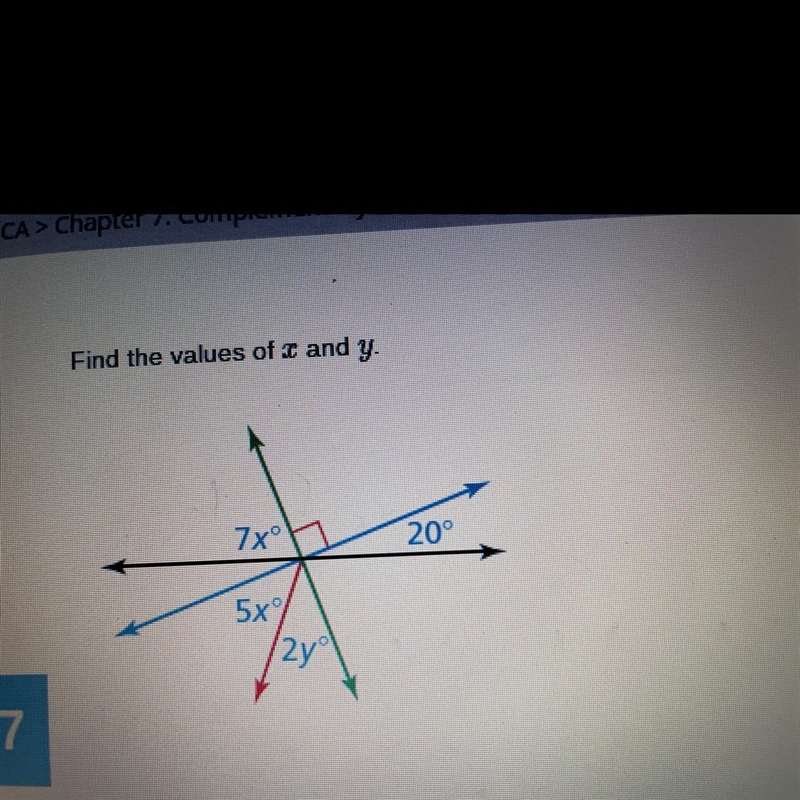 Find the values of x and y-example-1