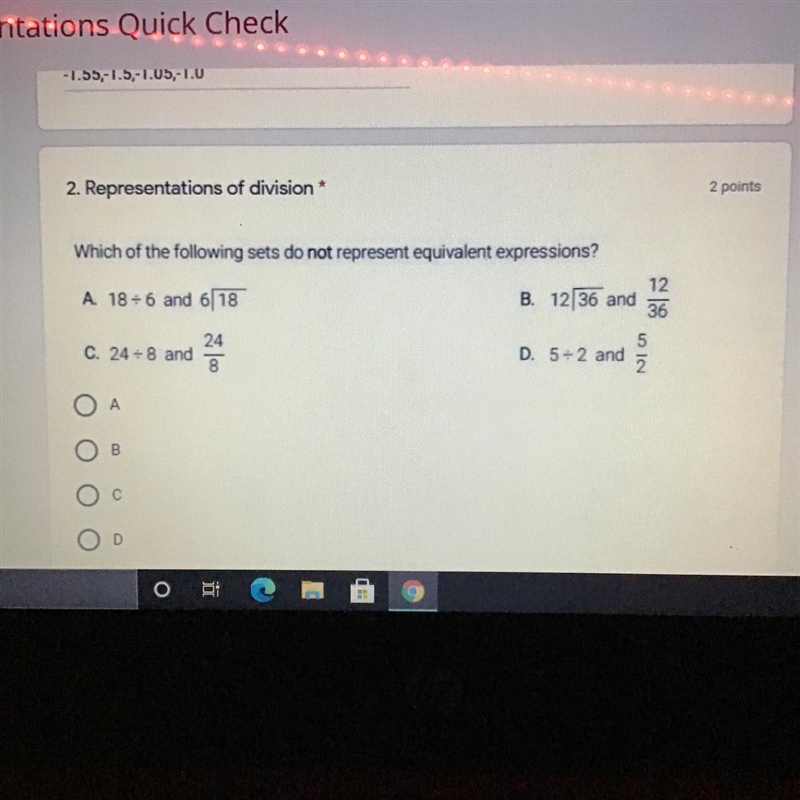 Which of the following sets do NOT represent Equivalent expression?-example-1